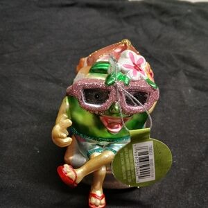 Pink Sunglasses Cool Assorted 4.75" Fruit on Holiday Glass Ornament by Ashland.